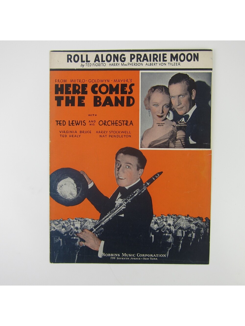 Sheet Music Roll Along Prairie Moon Here Comes The Band Ted Lewis Vintage 1935